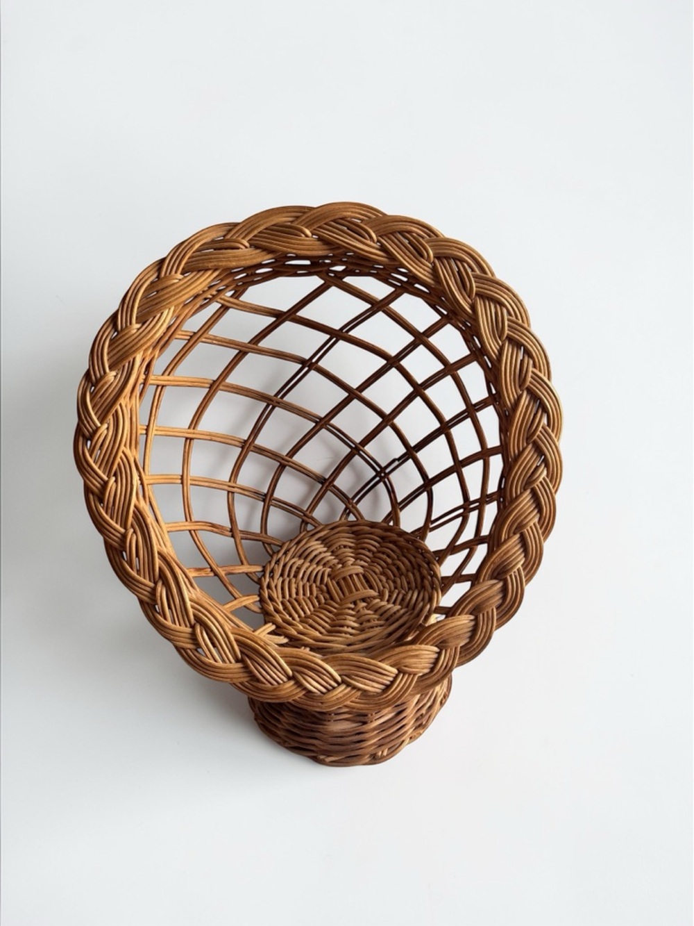 Wicker Wall Basket Shelf Vintage Boho Decor 12x10